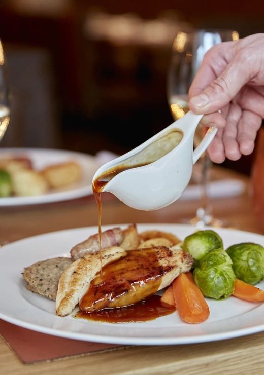 Coldra Court Hotel The Rib Food at Christmas