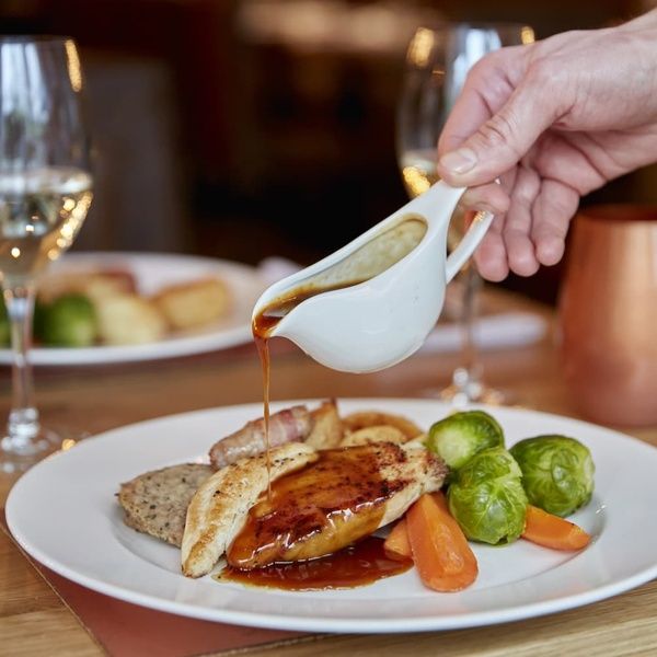 Coldra Court Hotel The Rib Food at Christmas