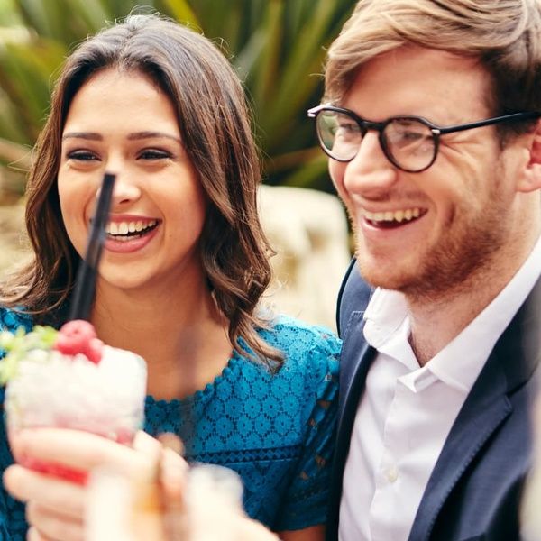 Couple Drinks Outdoor
