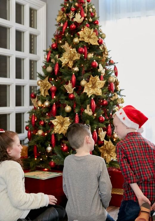 Coldra Court Hotel Family in Lobby at Christmas